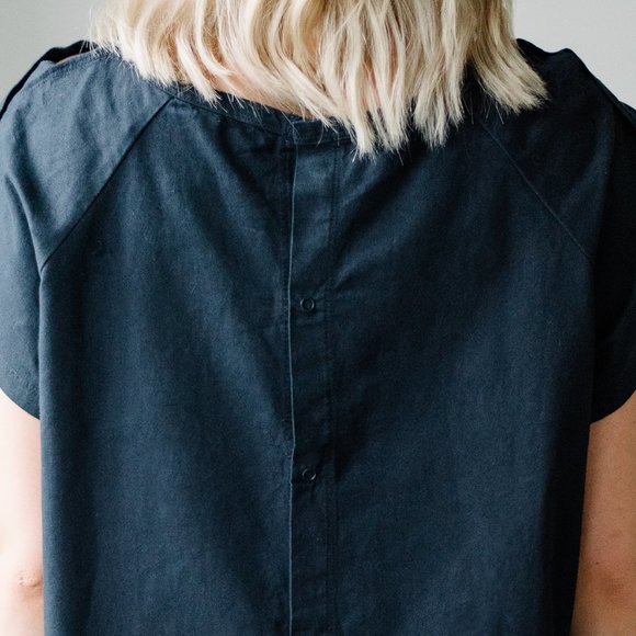 Cotton Hospital Maternity Gown - Mama Bear (Navy) - Picture 2 of 3